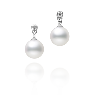 鑽石針式耳環 TSUKISHIRO 白K金