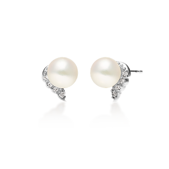 鑽石針式耳環 VERUM 白K金