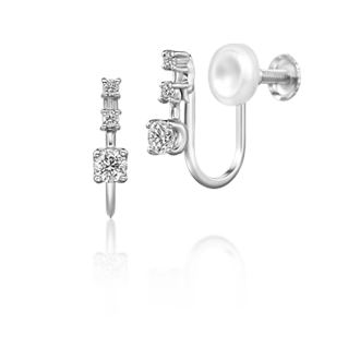 鑽石夾式耳環 stella 鉑金