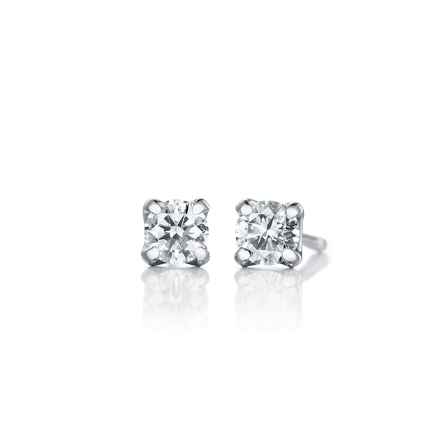 鑽石針式耳環 rigel 白K金