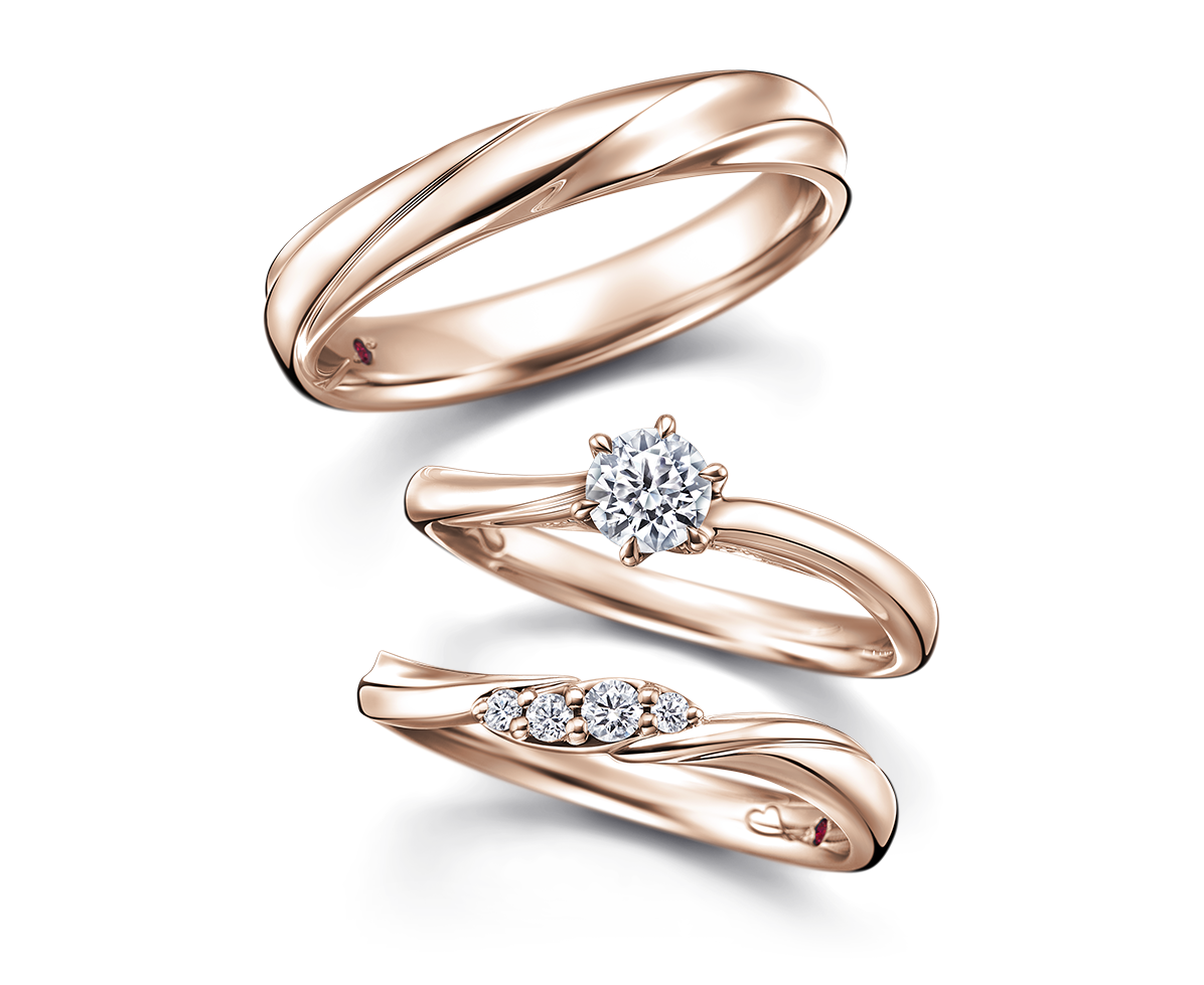 TSUKIBOSHI & TSUKIBOSHI 玫瑰金 結婚套戒